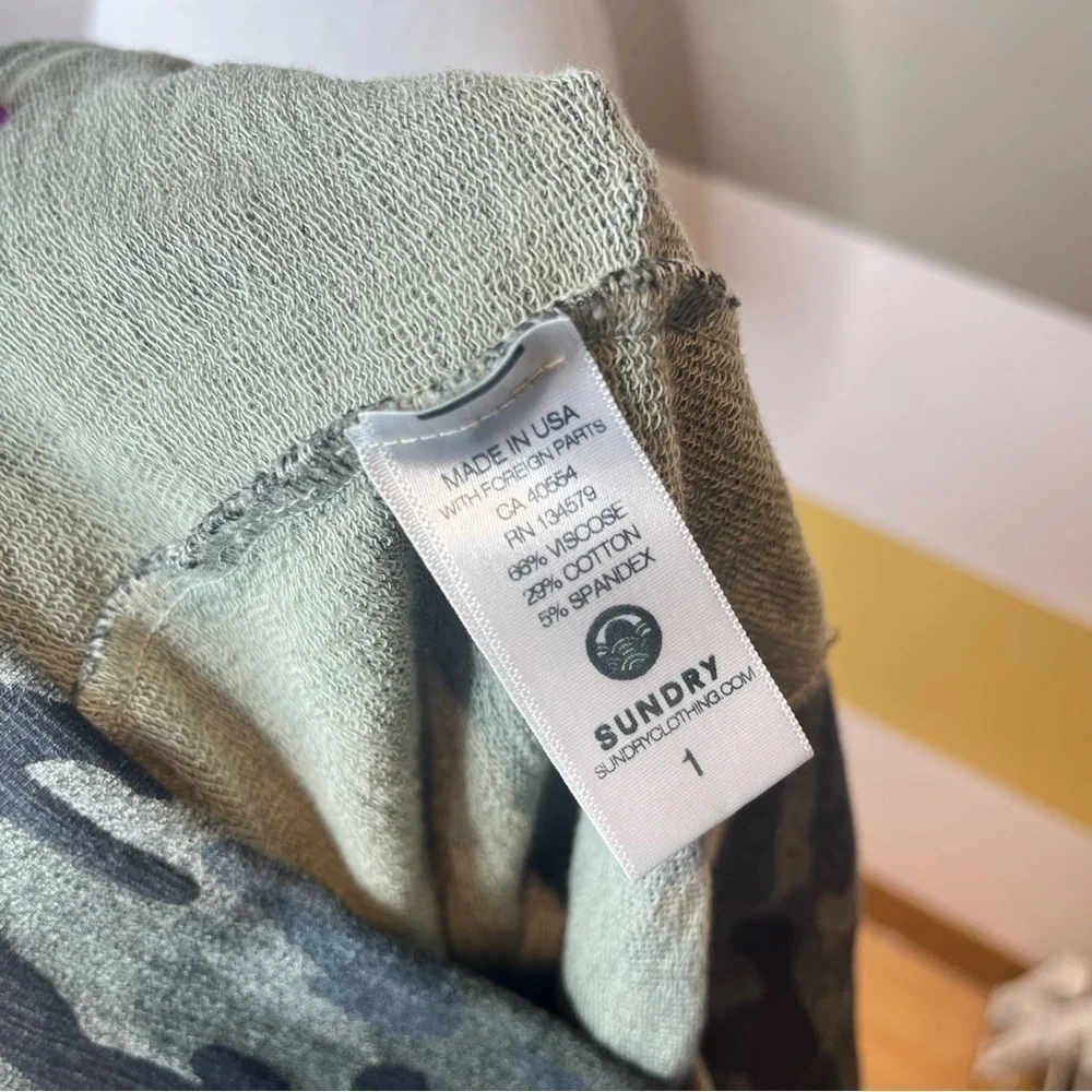 Sundry Green Ragen Camo Camouflage Grunge Western Soft Casual Lounge Sweatshirt - Picture 15 of 15